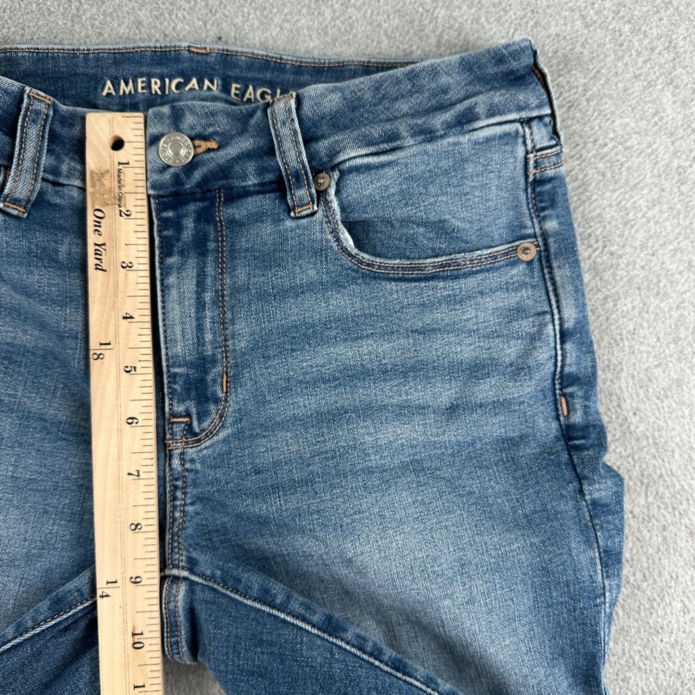 American Eagle Jeans Womens 6 Short Blue Curvy High-Rise Skinny Kick Stretch - Picture 6 of 11